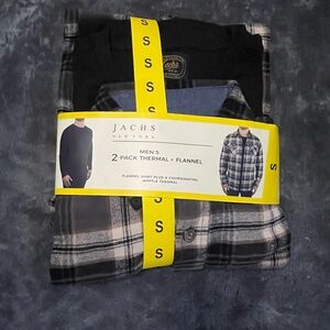Jachs Black and White Plaid Flannel Shirt